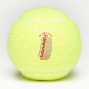 Balles De Tennis Curieux hot dog Weiner dessin animé