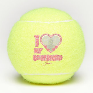 Balles De Tennis Custom I Love My Boyfriend - Ajouter photo et nom
