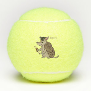 Balles De Tennis Cute armadillo avec dessin animé de la casquette d