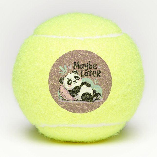 Balles De Tennis Cute Lazy Panda – “Maybe Later” Relaxing Panda (Devant)