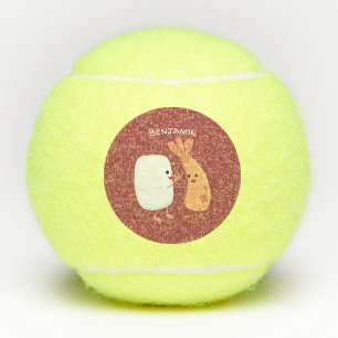 Balles De Tennis Cute sushi riz crevettes amis dessin animé
