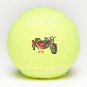 Balles De Tennis dessin animé de la moto Sidecar