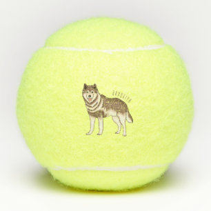 Balles De Tennis dessin humoristique sibérien husky