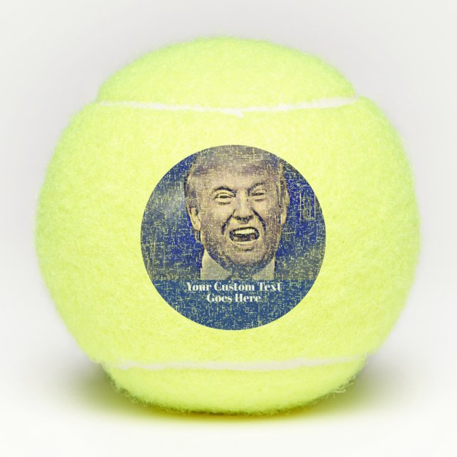 Balles De Tennis Donald Trump drôle ajoutent votre texte (Devant)