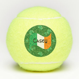 Balles De Tennis Drapeau irlandais avec trèfles personnalisé