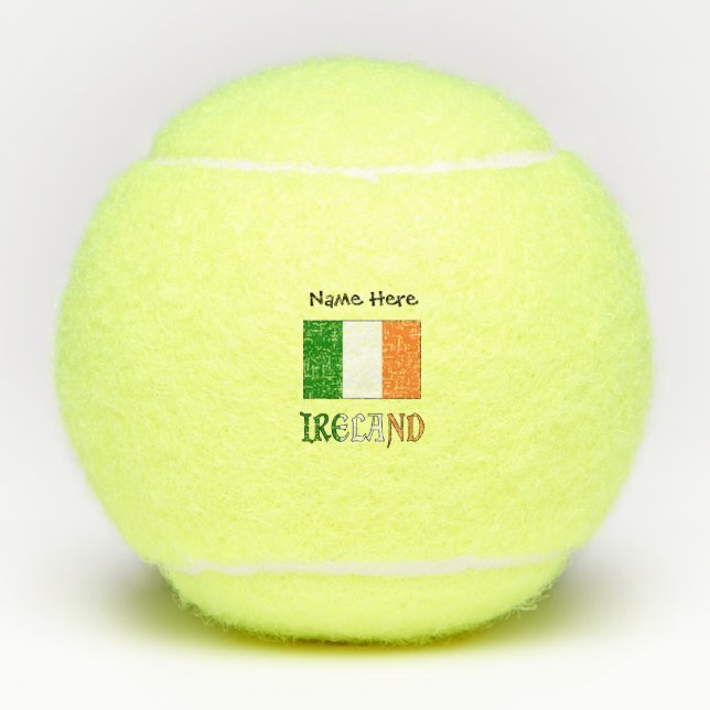 Balles De Tennis Drapeau irlandais avec votre nom (Devant)
