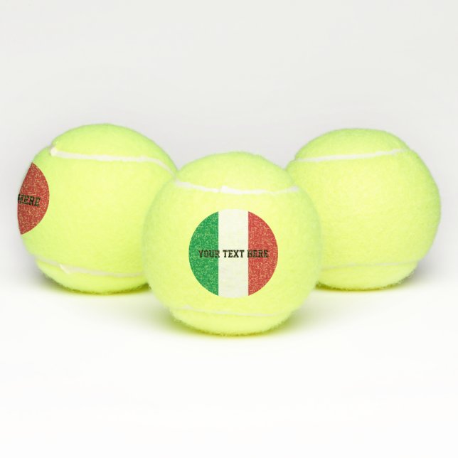 Balles De Tennis Drapeau italien de jaune imprimé par coutume de (Multiple)