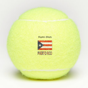 Balles De Tennis Drapeau Porto Ricain Personnalisé Nom