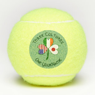 Balles De Tennis Drapeau trèfle personnalisé américano-irlandais-ja