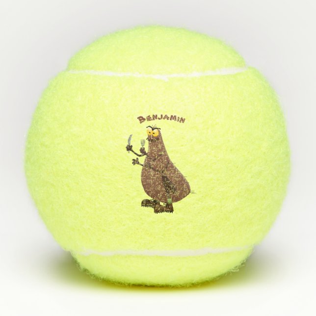 Balles De Tennis Drôle affamé pulette affamée dessin animé (Devant)