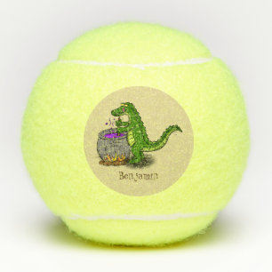 Balles De Tennis Drôle alligator vert cuisine dessin animé