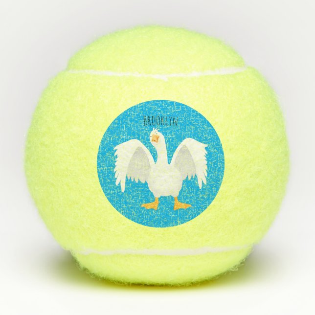 Balles De Tennis Drôle curieuse dessin animé d'oie domestique (Devant)