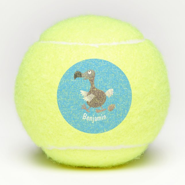 Balles De Tennis Drôle dessin animé d'oiseau de dodo (Devant)