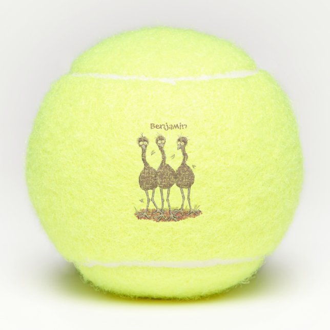 Balles De Tennis Drôle dessin animé du trio australien emu (Devant)