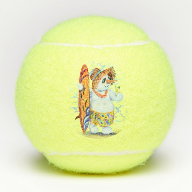 Balles De Tennis Drôle Tennis Balls Snowman Surfer (Devant)