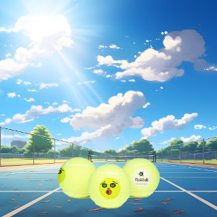 Balles De Tennis Drôle Visage