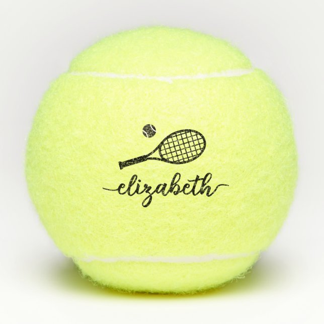 Balles De Tennis Élégant script personnalisé (Devant)