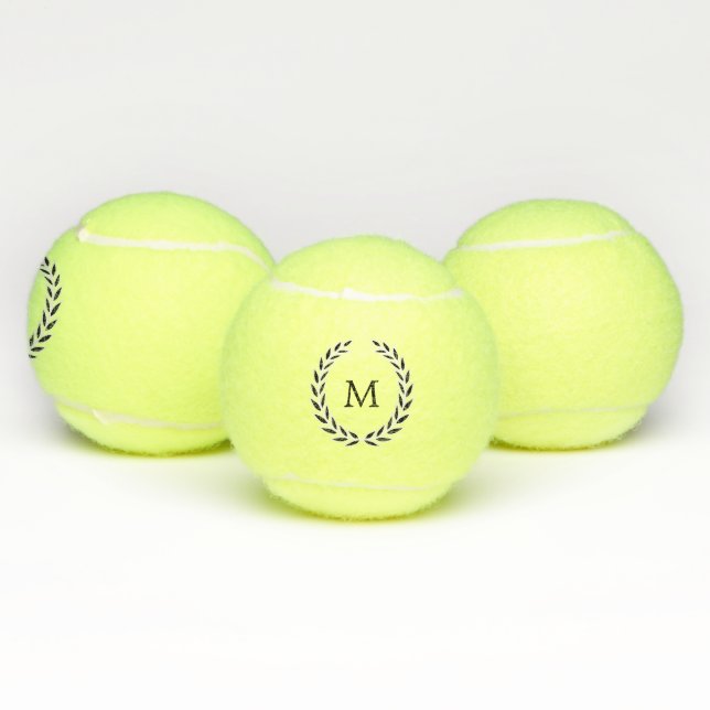 Balles De Tennis Élégante couronne Laurel avec monogramme (Multiple)