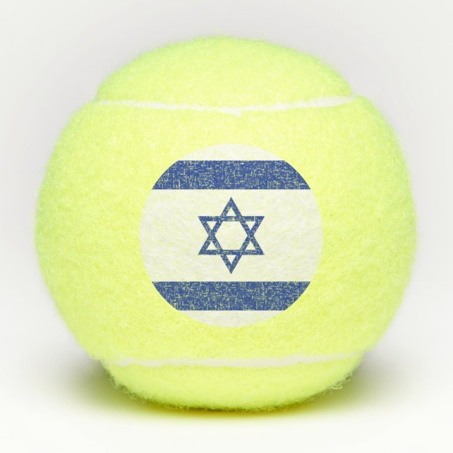 Balles De Tennis Etat d'Israël Drapeau, Étoile de David Juifs (Devant)