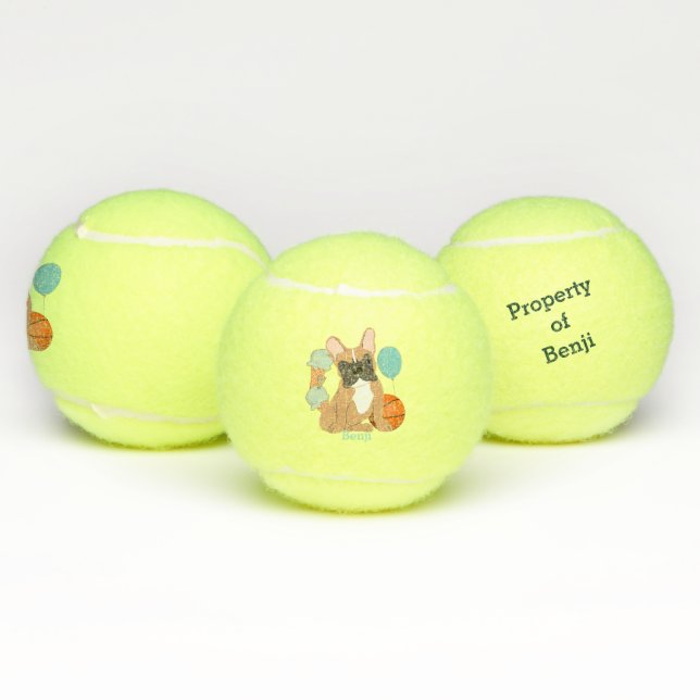 Balles De Tennis French Bulldog Fun Personnalisé (Multiple)