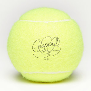 Balles De Tennis HAPPY par choix-Bold CloudS-Nom personnalisé