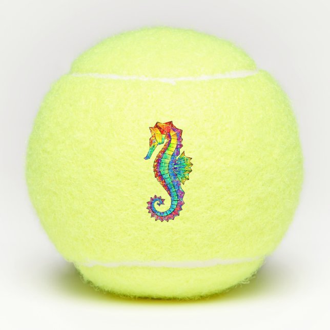 Balles De Tennis Hippocampe polygonal arc-en-ciel (Devant)