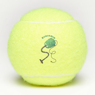 Balles De Tennis Humour de dessin animé de l'aspirateur mignon