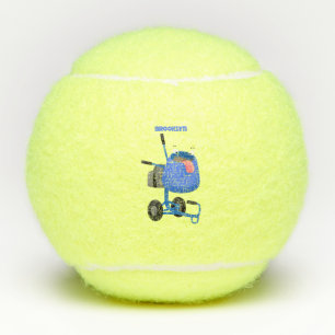 Balles De Tennis Illustration amusante du mélangeur de ciment bleu