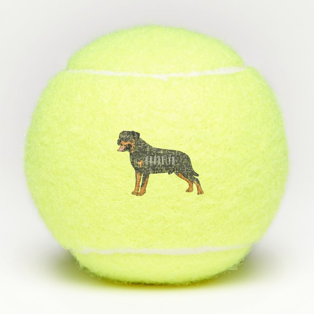 Balles De Tennis Illustration de chien Rottweiler (Devant)