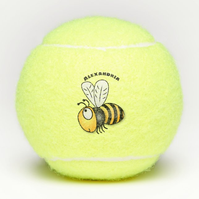 Balles De Tennis Illustration de dessin animé d'abeilles joyeux (Devant)
