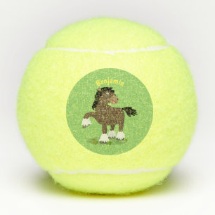 Balles De Tennis Illustration de dessin animé de cheval de trait Cl
