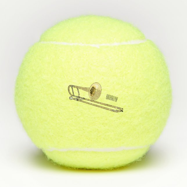 Balles De Tennis Illustration de dessin animé de Trombone (Devant)