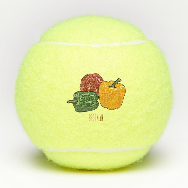 Balles De Tennis Illustration de dessin de Capsicum (Devant)