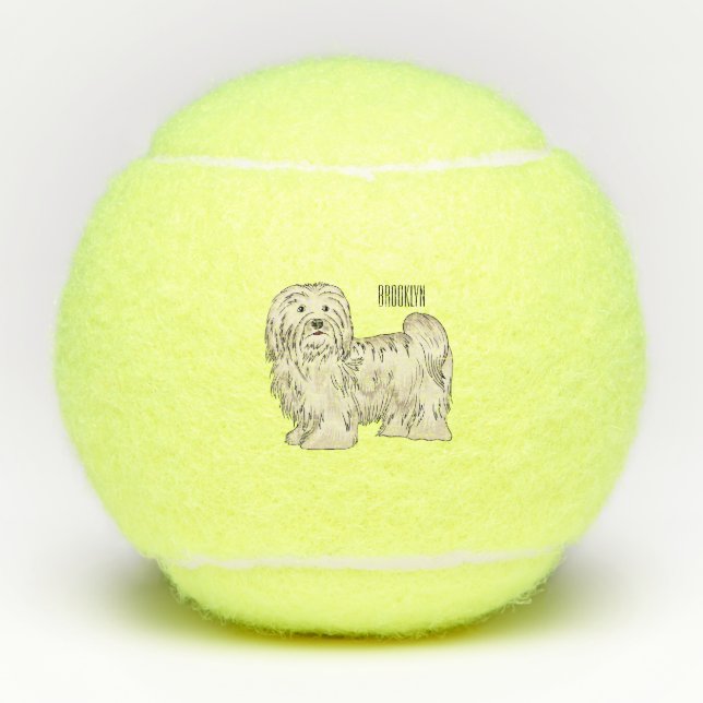 Balles De Tennis Illustration de dessin de chien de Havan (Devant)