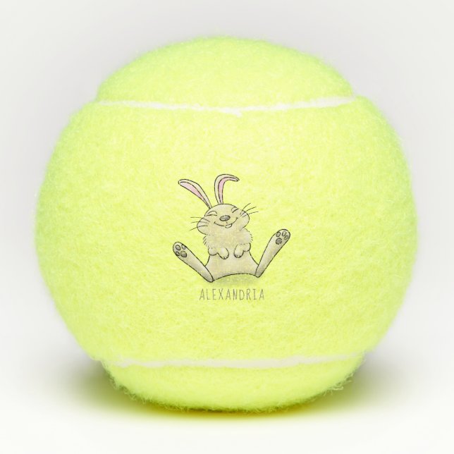 Balles De Tennis Illustration de dessin de lapin lapin mou (Devant)