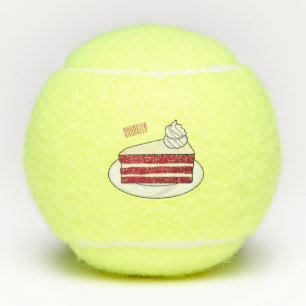 Balles De Tennis Illustration de gâteau en velours rouge