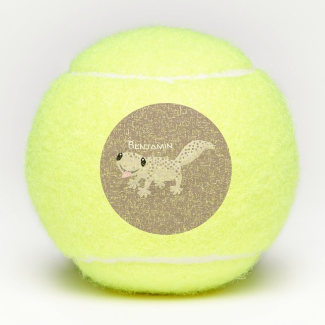 Balles De Tennis Illustration de gecko tan tan mignon (Devant)