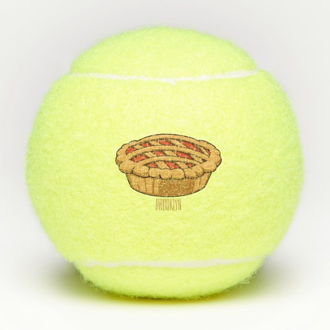 Balles De Tennis Illustration de la caricature à tarte (Devant)