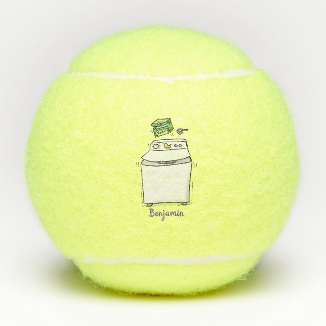 Balles De Tennis Illustration de lave-linge mignonne (Devant)