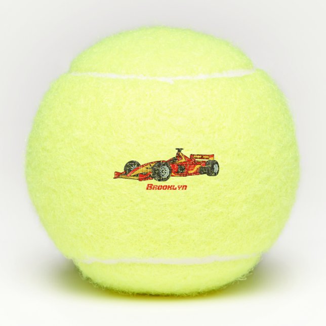 Balles De Tennis Illustration de voitures de course à grande vitess (Devant)