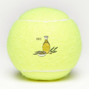 Balles De Tennis Illustration d'huile d'olive