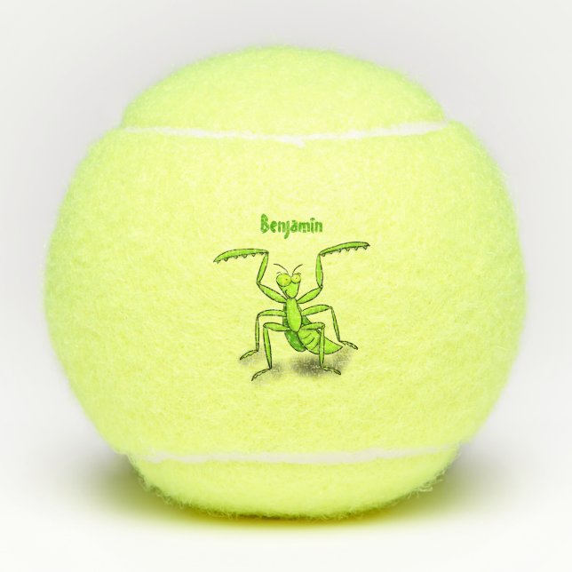 Balles De Tennis Illustration drôle de mante verte en prière (Devant)