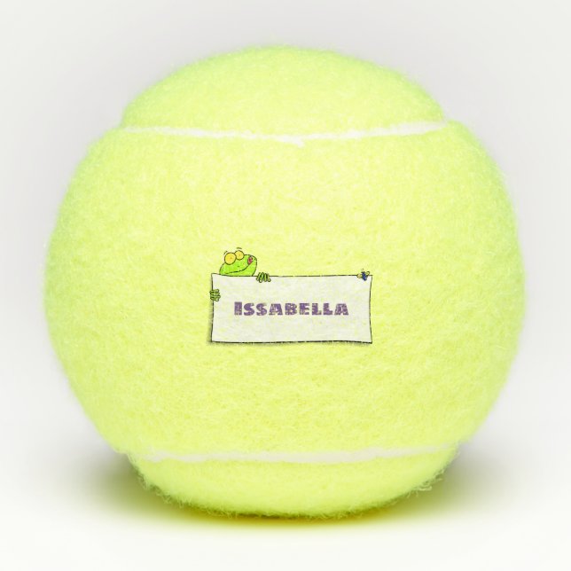 Balles De Tennis Illustration du panneau de grenouille verte mignon (Devant)