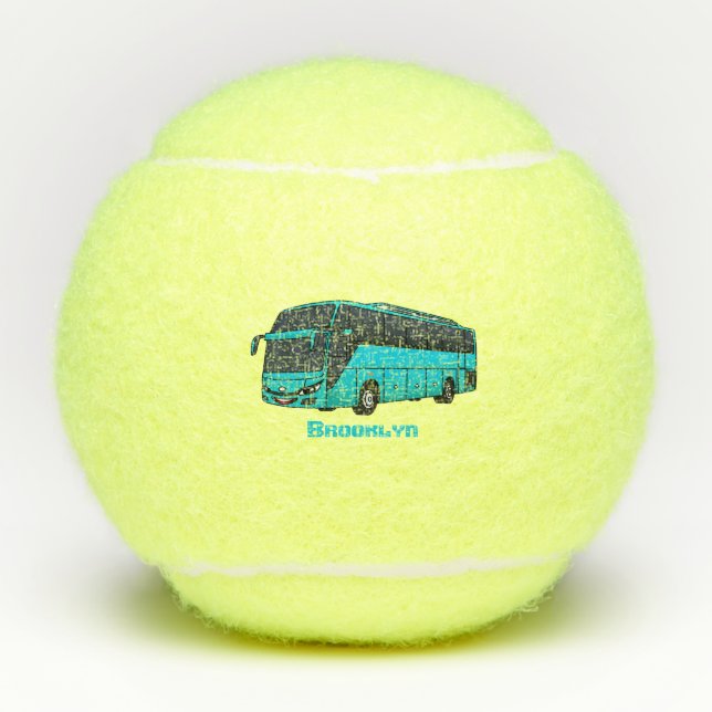 Balles De Tennis Illustration d'un autobus à passagers moderne (Devant)