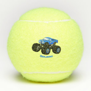 Balles De Tennis Illustration d'un camion monstre bleu mou