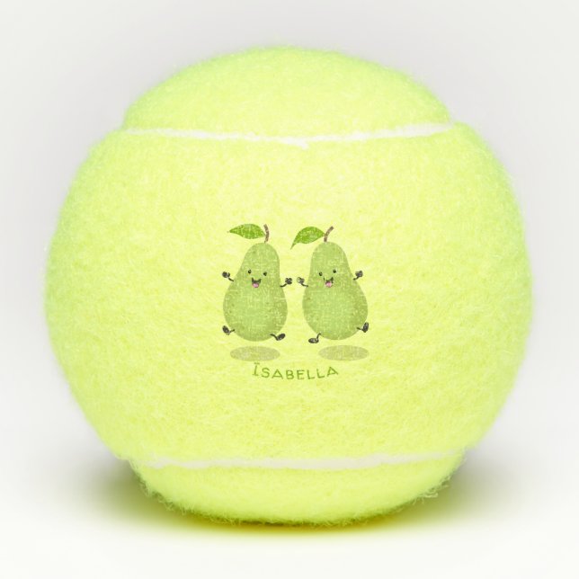 Balles De Tennis Illustration d'une paire de poires mignonne (Devant)