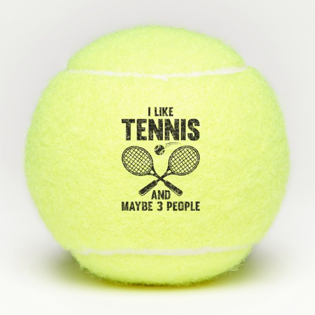 Balles De Tennis J'Aime Le Tennis Et Peut-Être 3 Personnes (Devant)