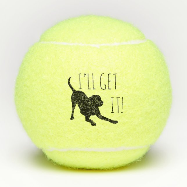 Balles De Tennis "Je l’obtiendrai !" Ballons de tennis pour chiens (Devant)
