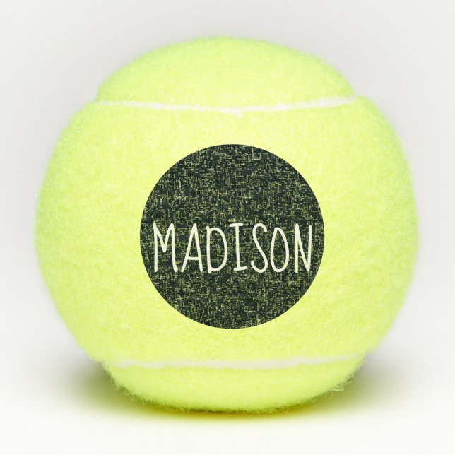 Balles De Tennis Jet Black Super Cute Nom personnalisé (Devant)