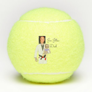 Balles De Tennis Jiu Jitsu Papa photos personnalisées et texte manu